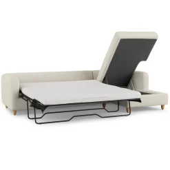 Vati 114" Right Storage Sleeper Sectional - Natural Oak and Buckler Ivory