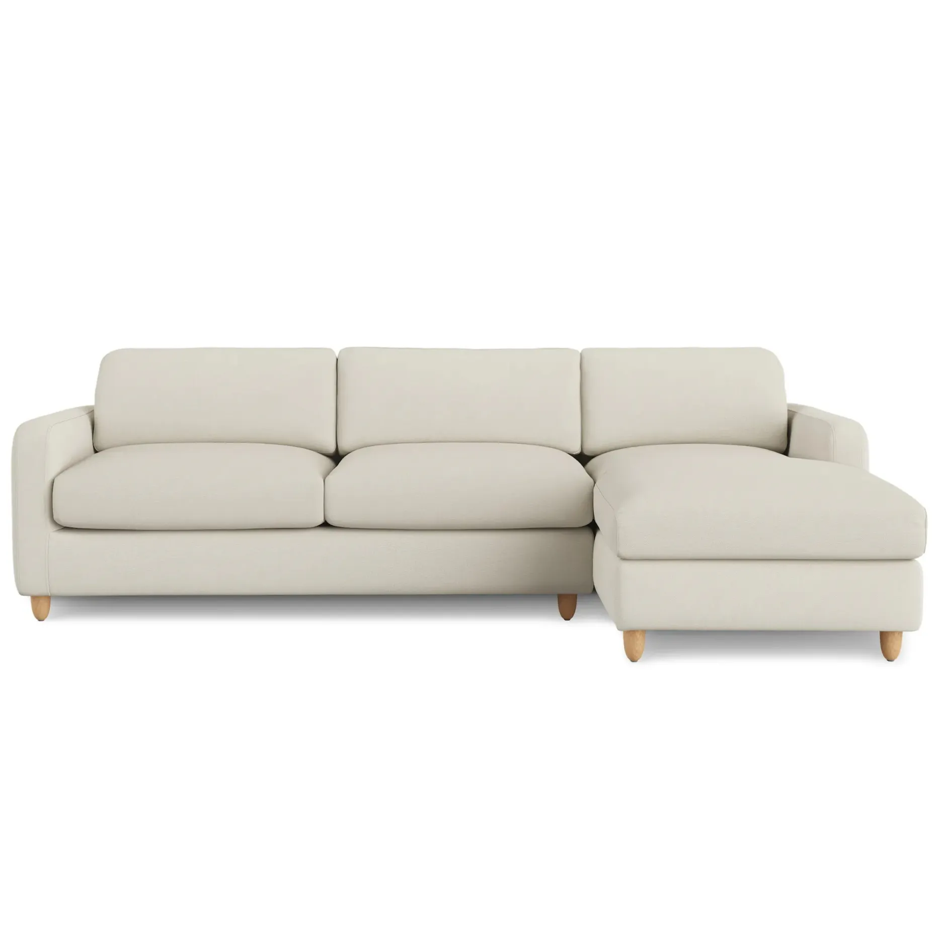 Vati 114" Right Storage Sleeper Sectional - Natural Oak and Buckler Ivory