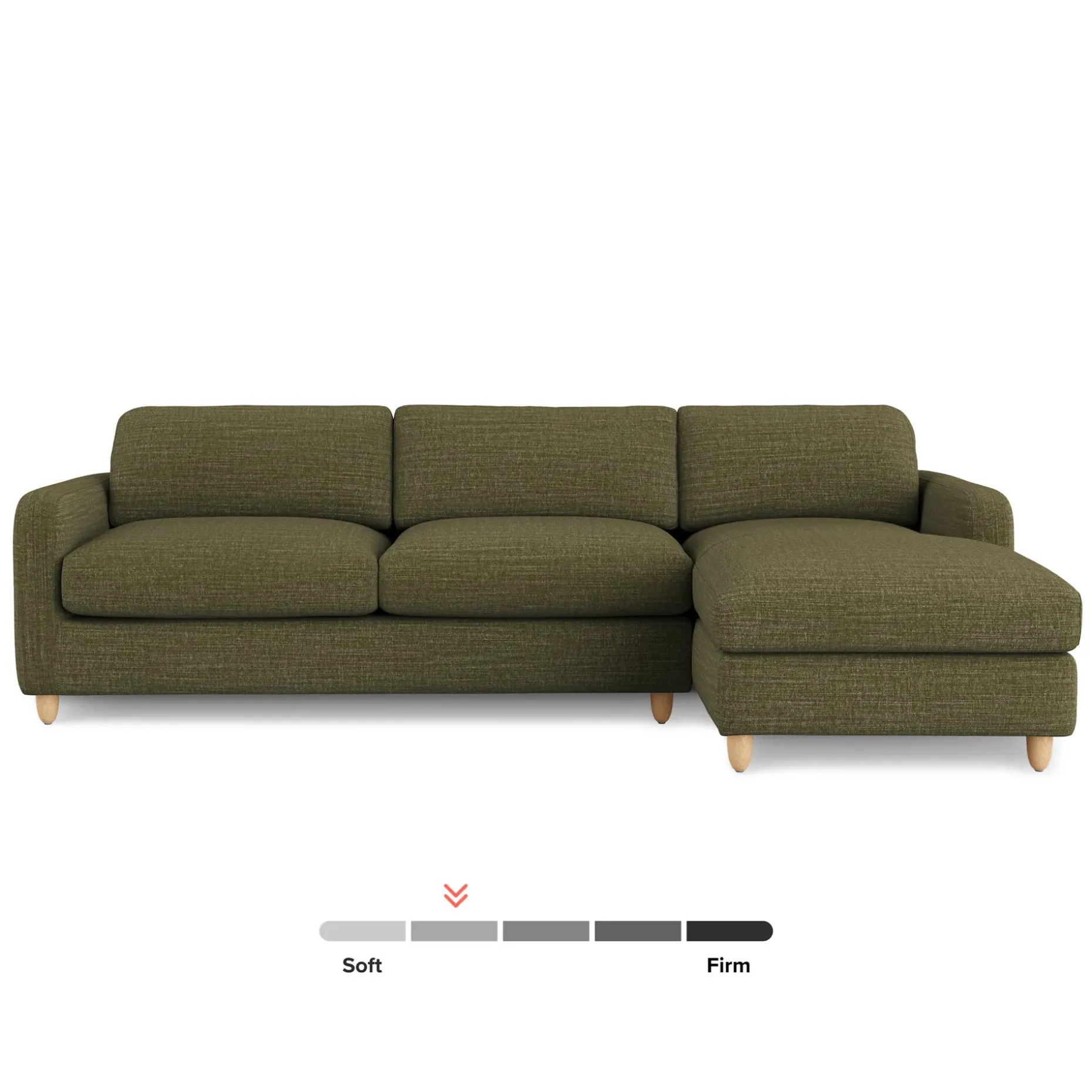 Vati 114" Right Storage Sleeper Sectional - Natural Oak and Napa Moss