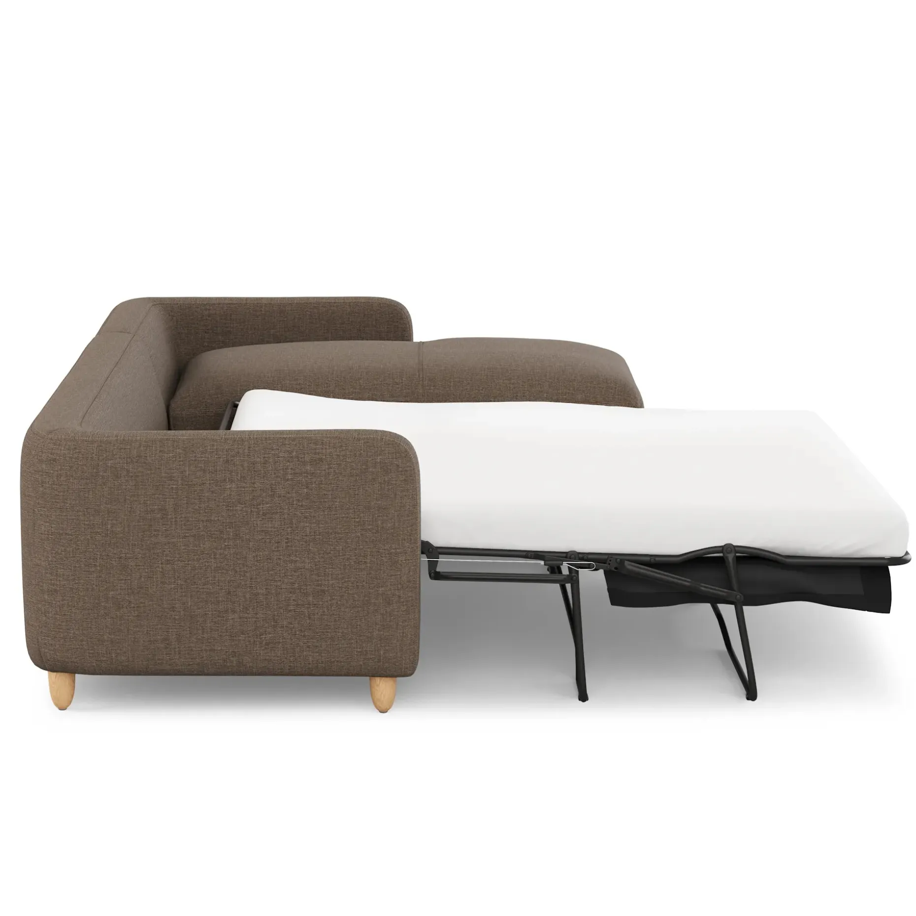 Vati 114" Right Storage Sleeper Sectional - Natural Oak and Buckler Brown