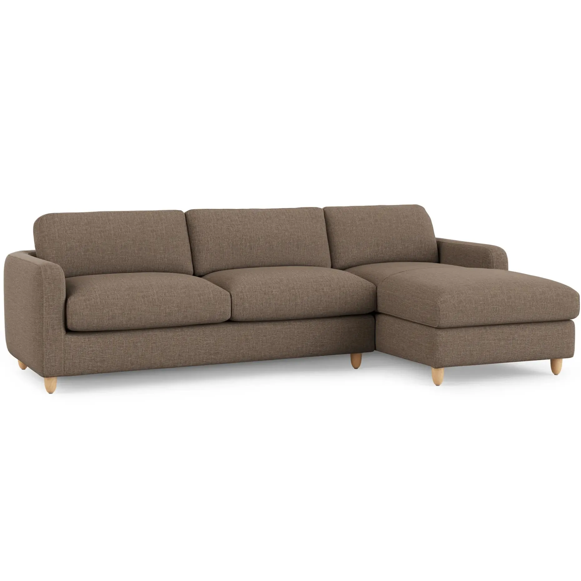Vati 114" Right Storage Sleeper Sectional - Natural Oak and Buckler Brown