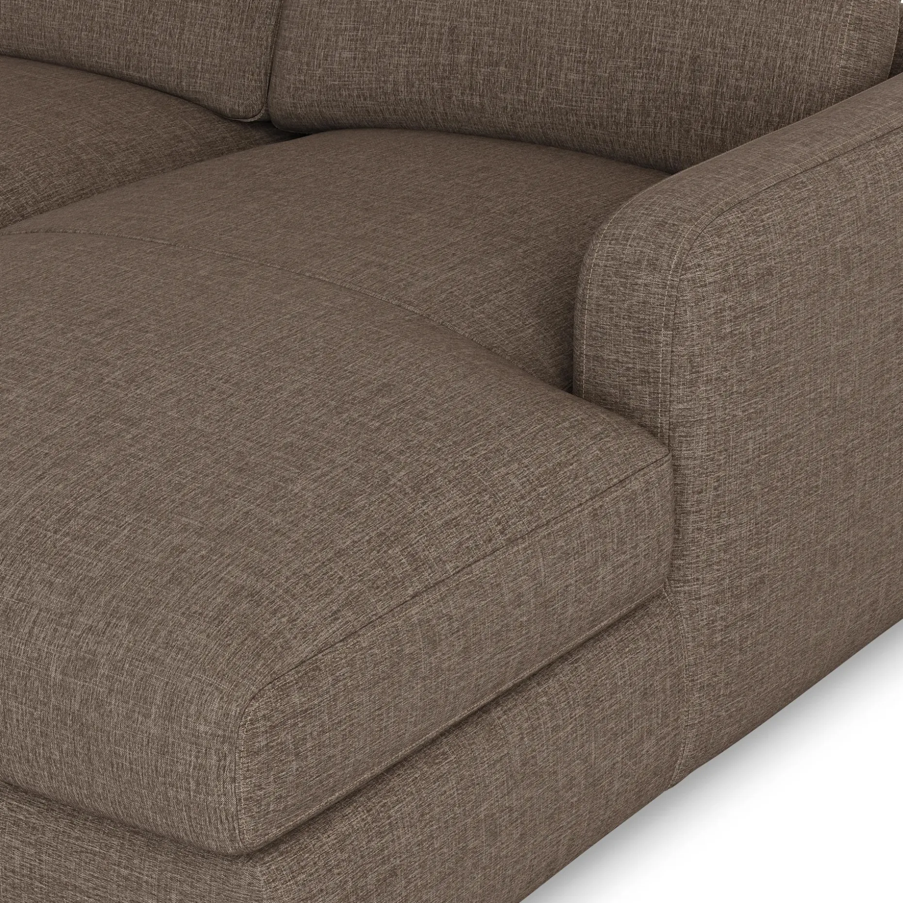 Vati 114" Right Storage Sleeper Sectional - Natural Oak and Buckler Brown