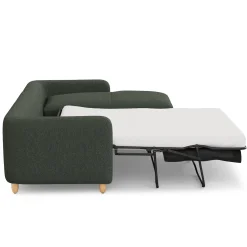 Vati 114" Right Storage Sleeper Sectional - Natural Oak and Green Wool Bouclé