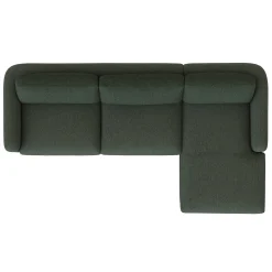 Vati 114" Right Storage Sleeper Sectional - Natural Oak and Green Wool Bouclé