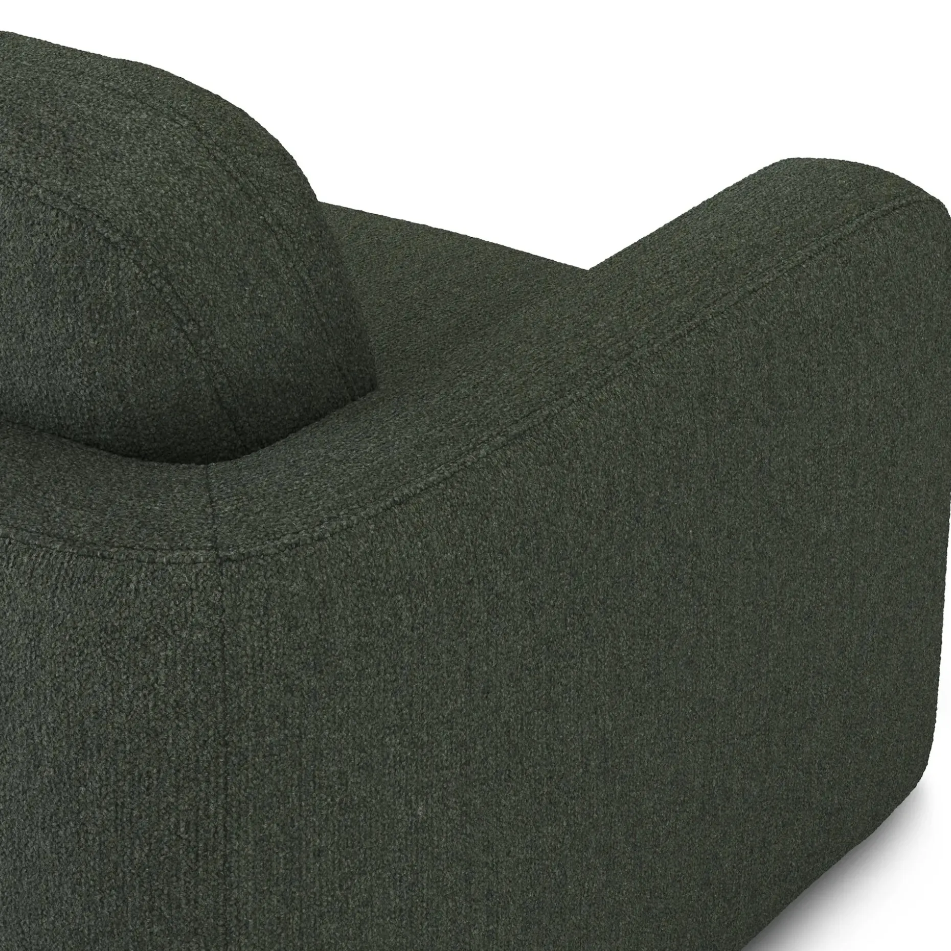 Vati 114" Right Storage Sleeper Sectional - Natural Oak and Green Wool Bouclé