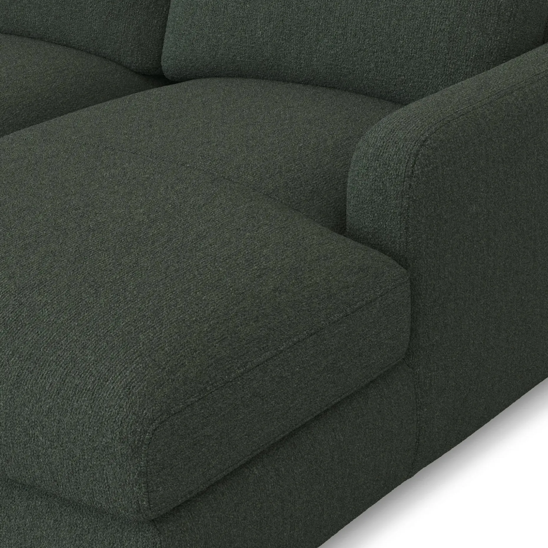 Vati 114" Right Storage Sleeper Sectional - Natural Oak and Green Wool Bouclé