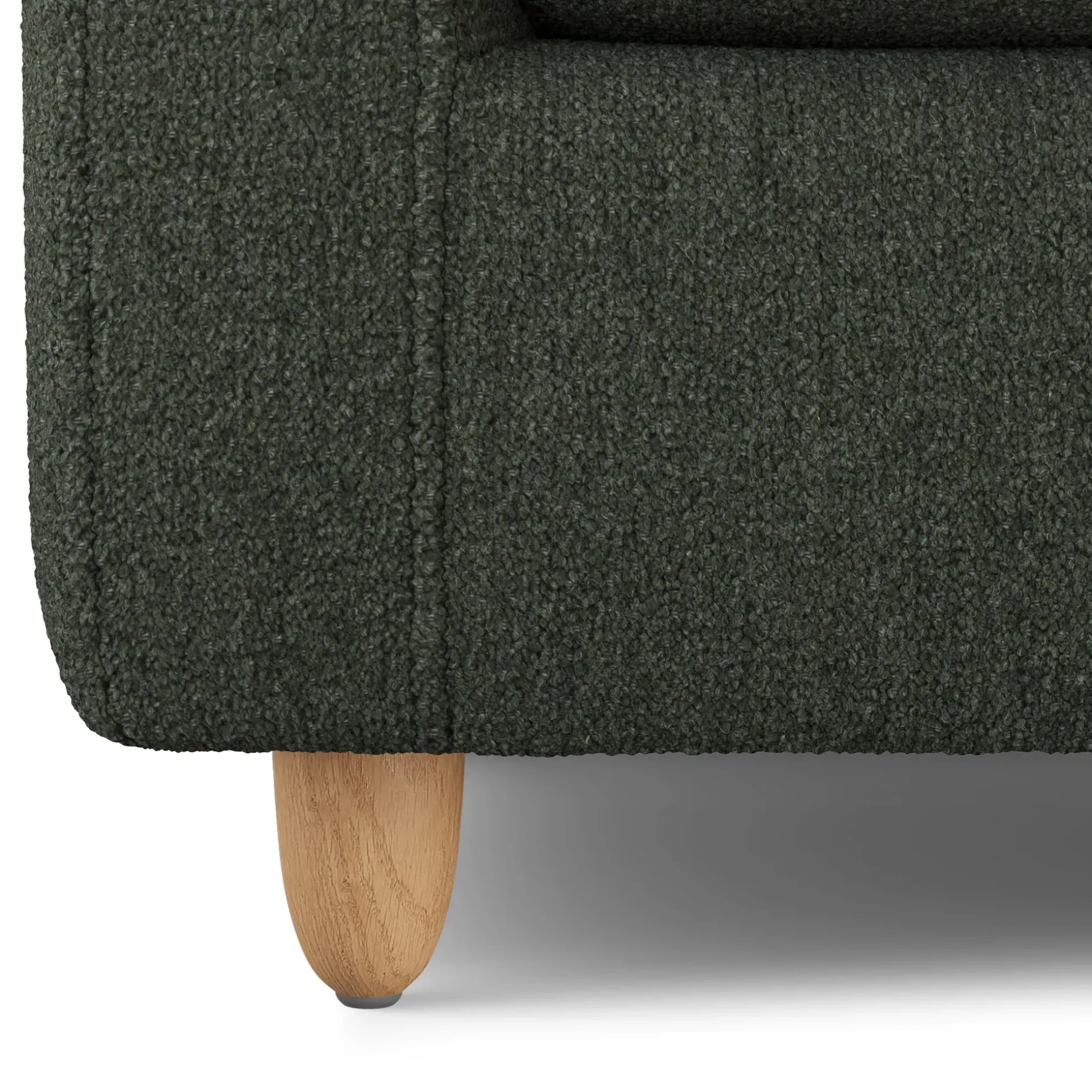Vati 114" Right Storage Sleeper Sectional - Natural Oak and Green Wool Bouclé