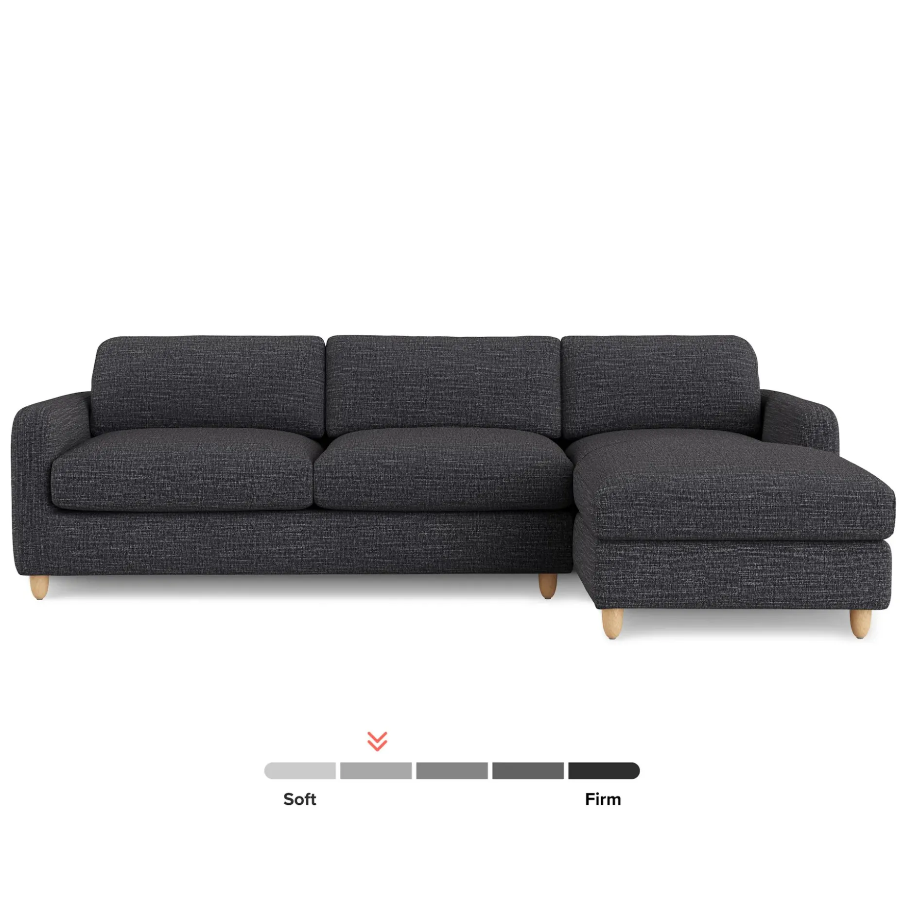 Vati 114" Right Storage Sleeper Sectional - Natural Oak and Napa Charcoal
