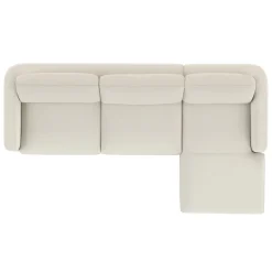 Vati 114" Right Storage Sleeper Sectional - Honey Oak and Buckler Ivory