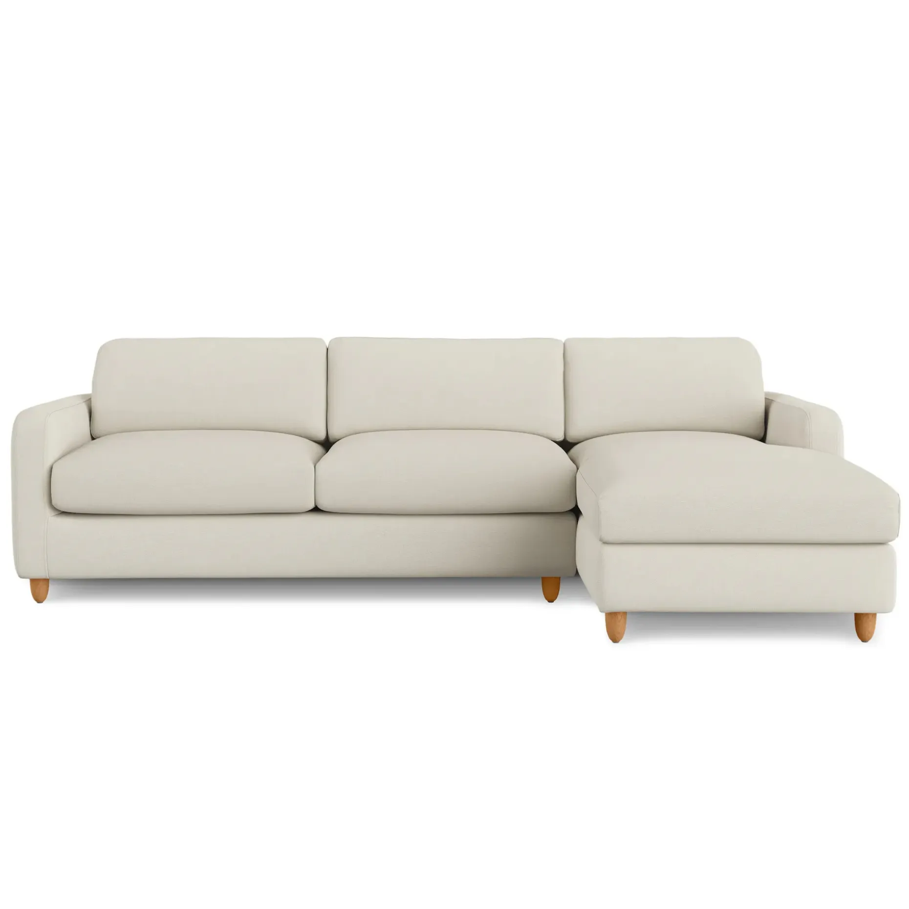 Vati 114" Right Storage Sleeper Sectional - Honey Oak and Buckler Ivory