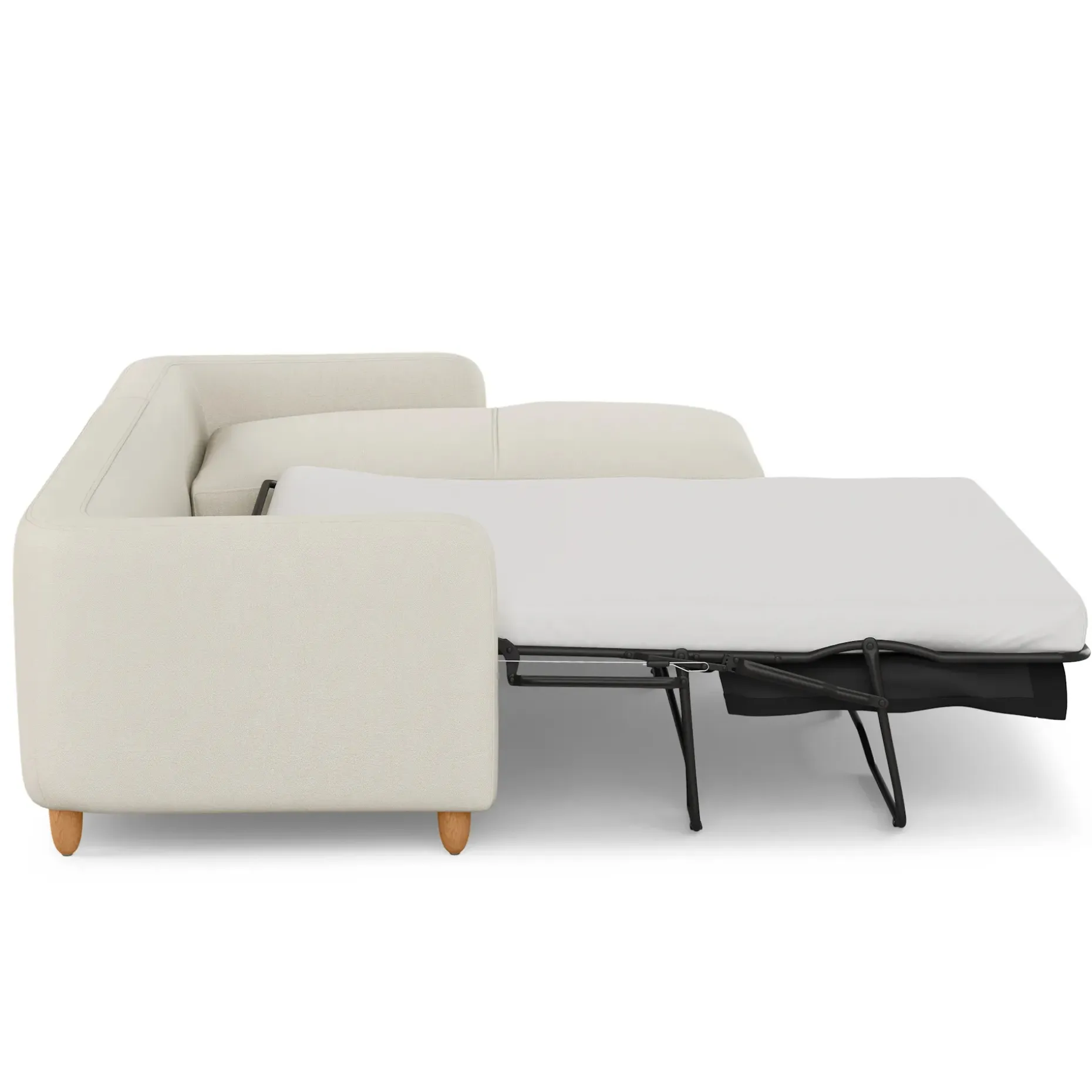 Vati 114" Right Storage Sleeper Sectional - Honey Oak and Buckler Ivory