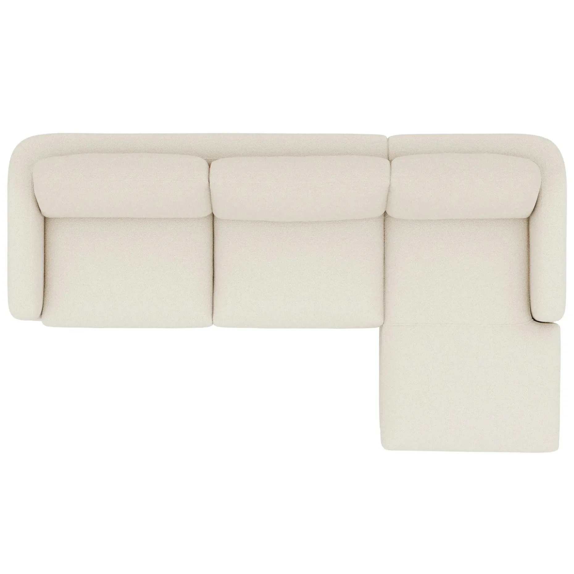 Vati 114" Right Storage Sleeper Sectional - Natural Oak and Ivory Wool Bouclé