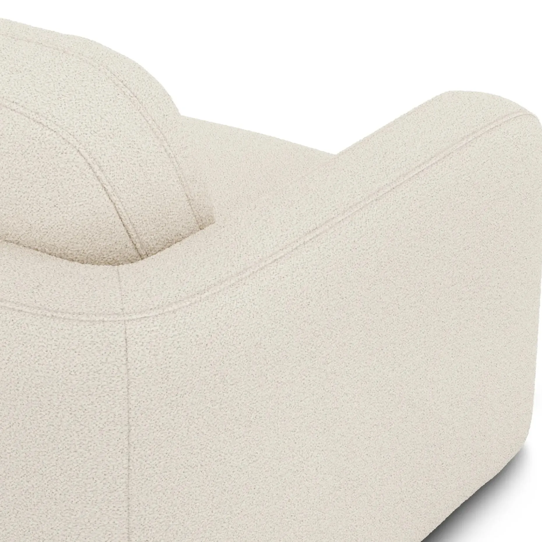 Vati 114" Right Storage Sleeper Sectional - Natural Oak and Ivory Wool Bouclé