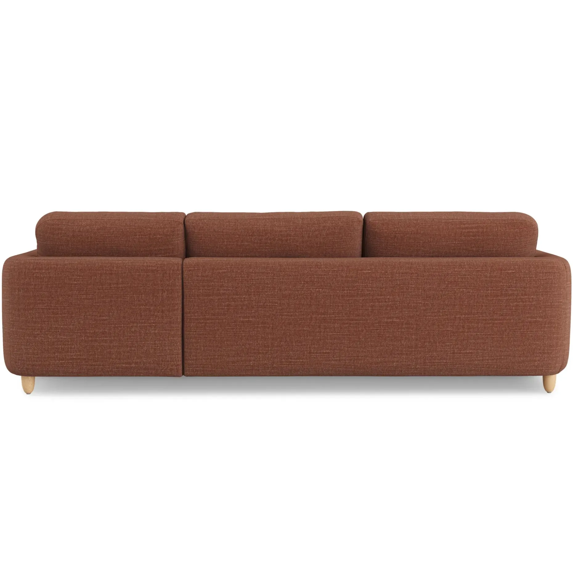 Vati 114" Right Storage Sleeper Sectional - Natural Oak and Napa Rust
