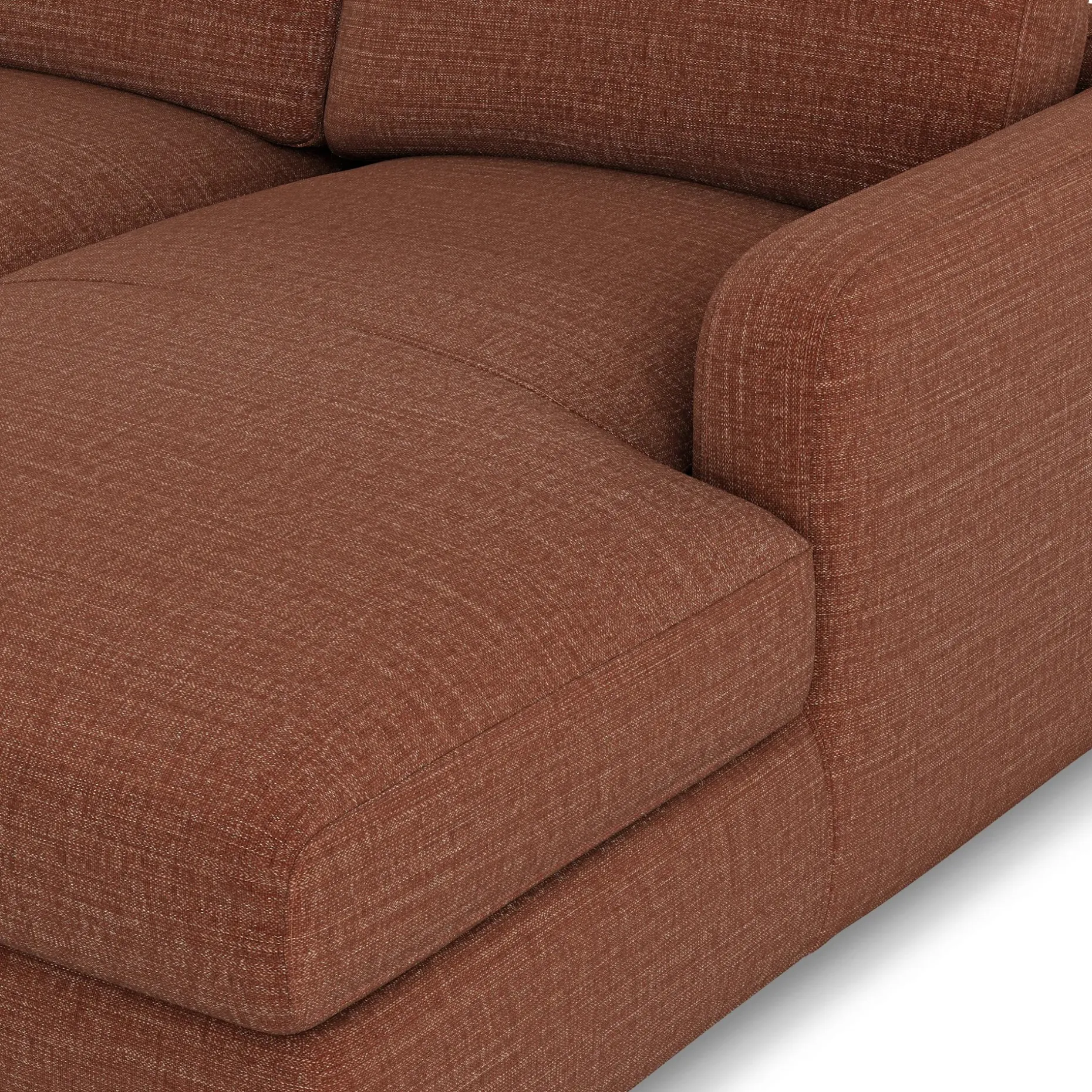 Vati 114" Right Storage Sleeper Sectional - Natural Oak and Napa Rust