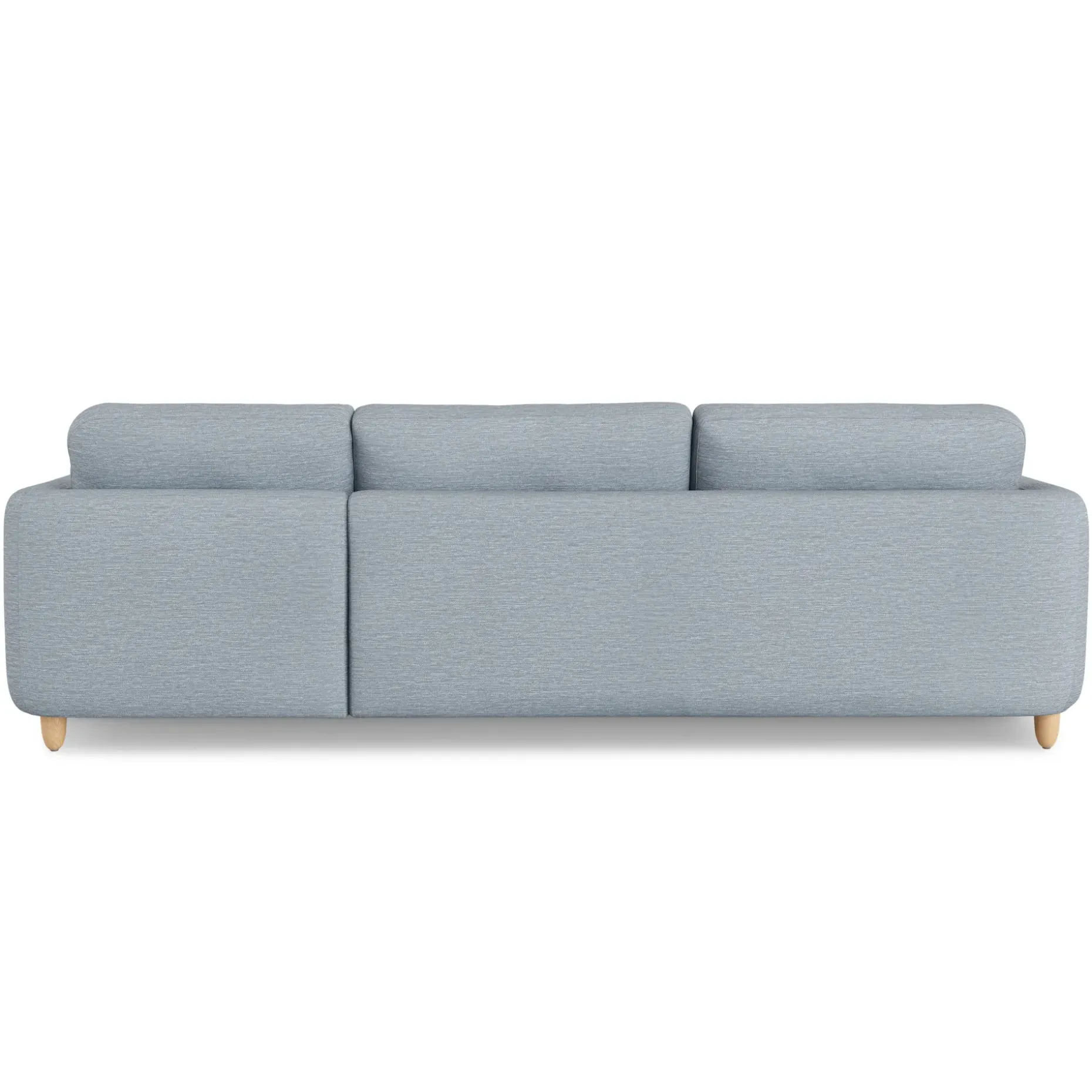 Vati 114" Right Storage Sleeper Sectional - Natural Oak and Silver Light Blue