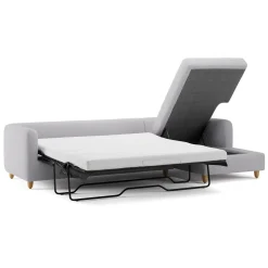 Vati 114" Right Storage Sleeper Sectional - Silver Ivory