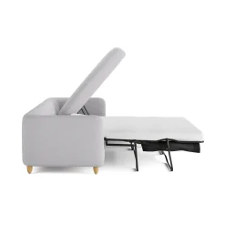 Vati 114" Right Storage Sleeper Sectional - Silver Ivory