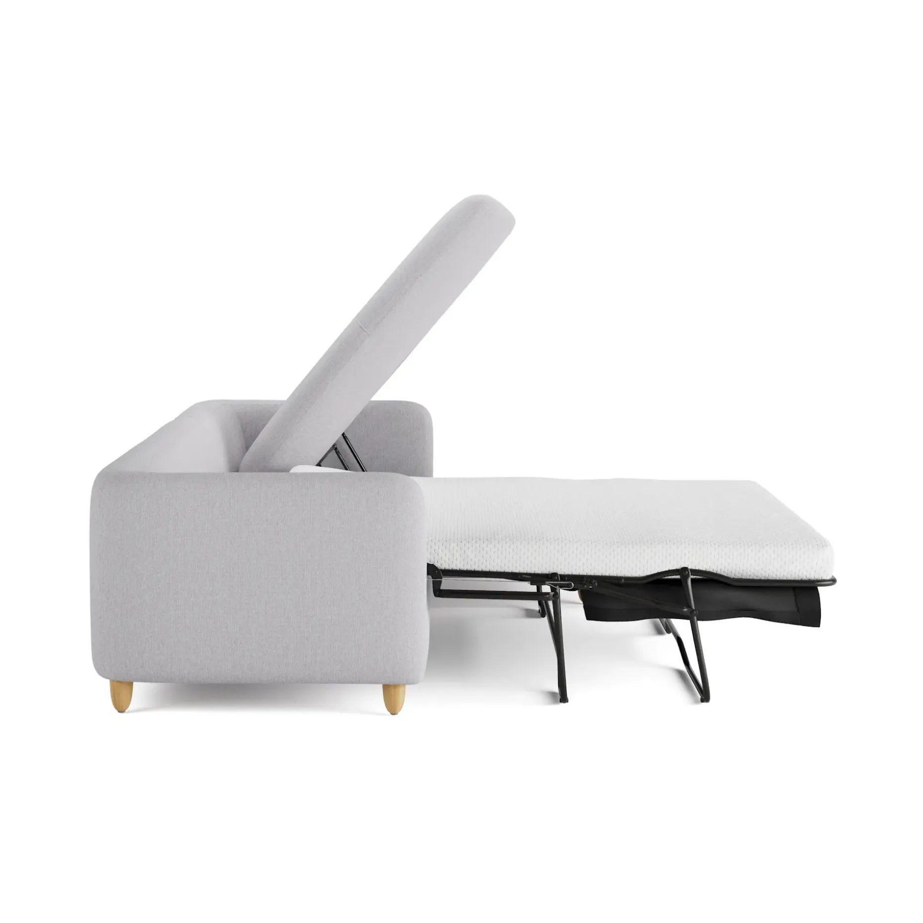 Vati 114" Right Storage Sleeper Sectional - Silver Ivory