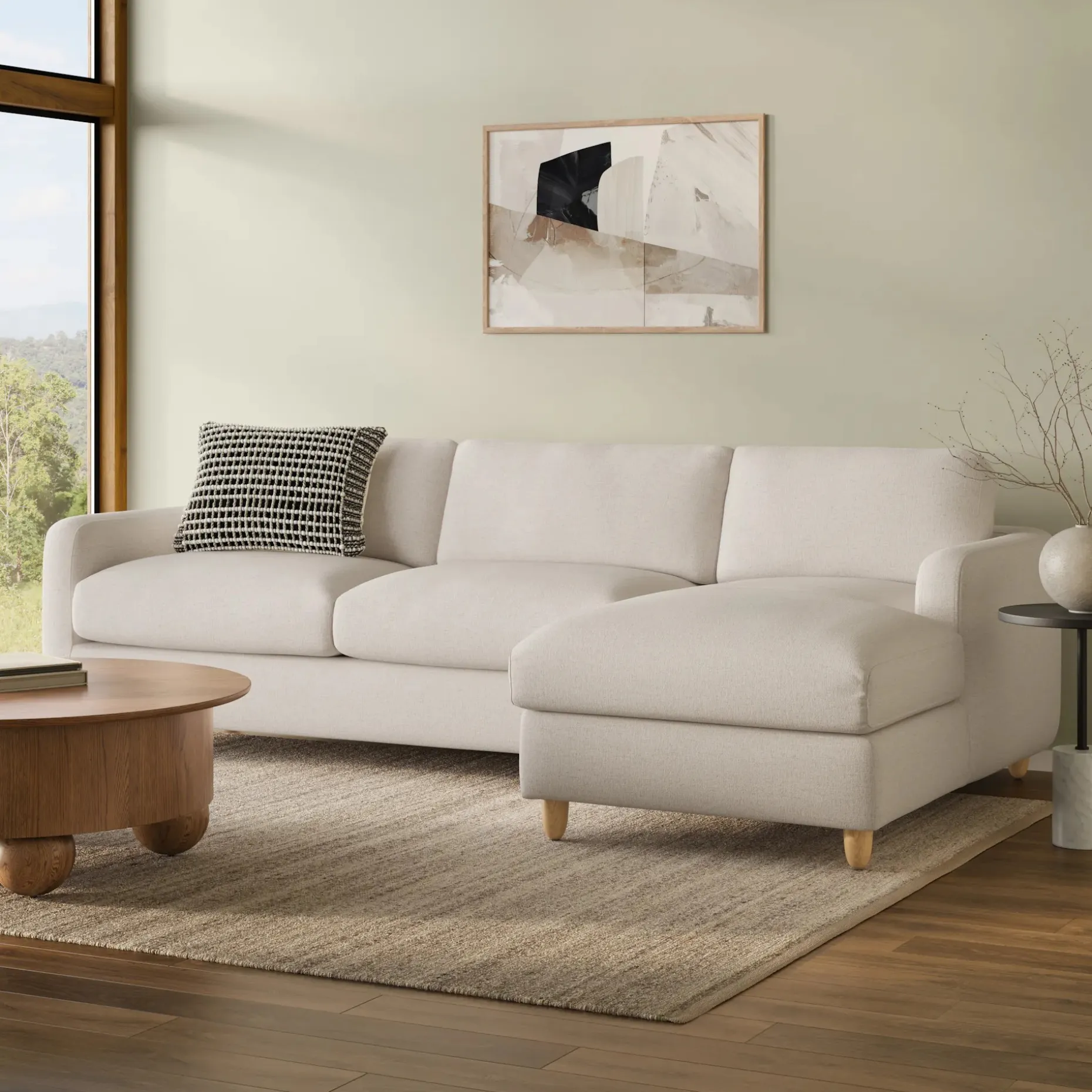 Vati 114" Right Storage Sleeper Sectional - Napa White