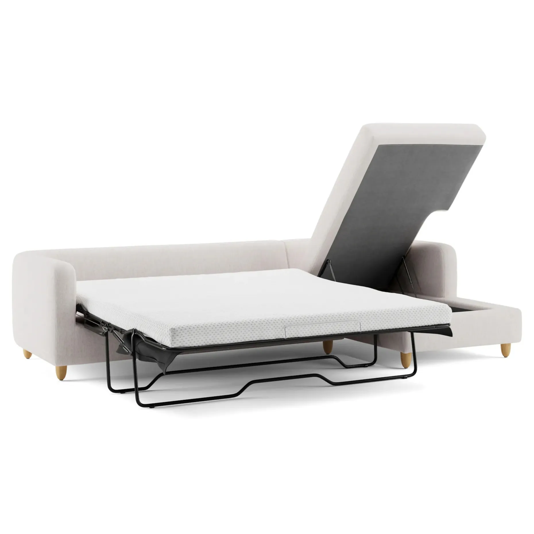 Vati 114" Right Storage Sleeper Sectional - Napa White