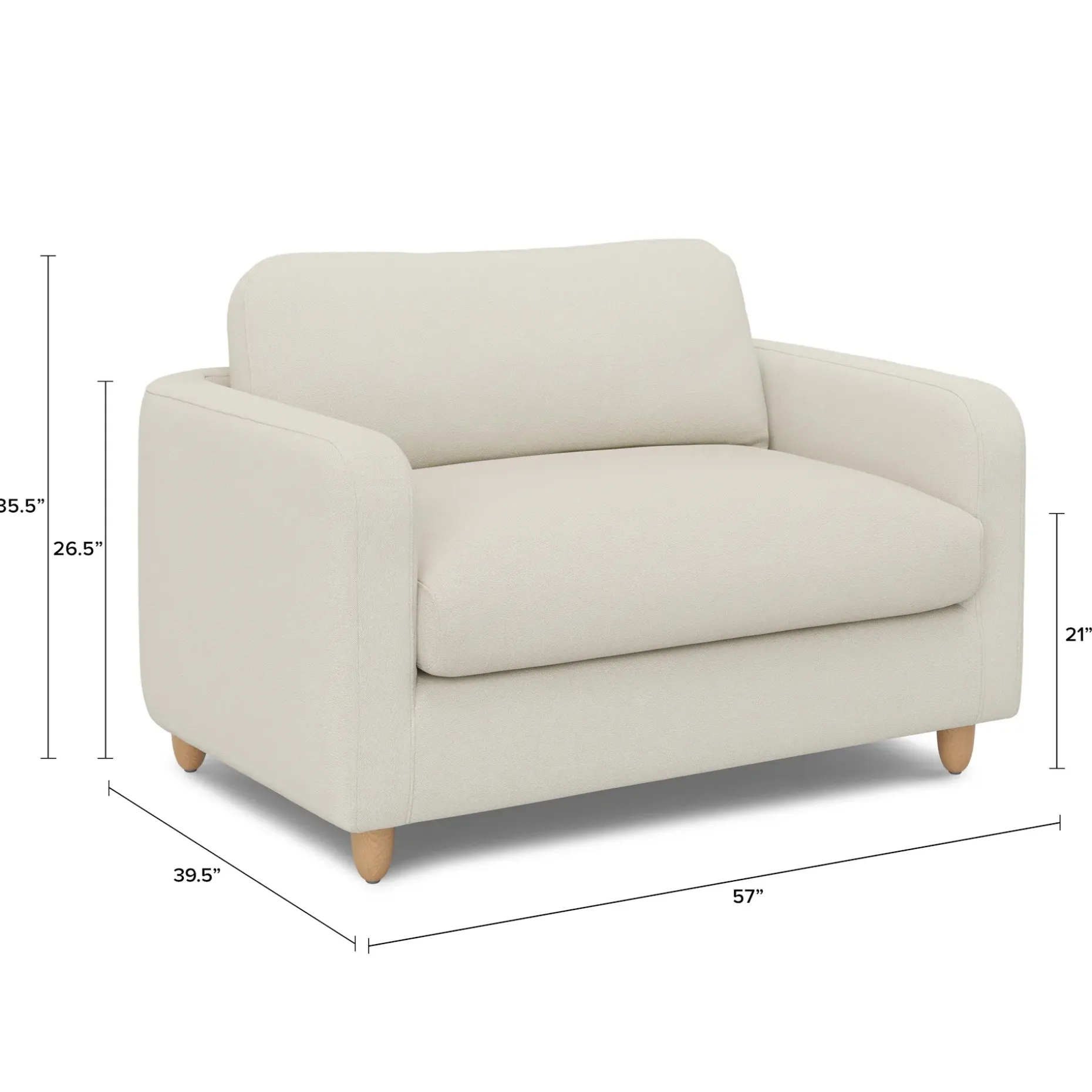 Vati 57" Sleeper Chair - Buckler Ivory