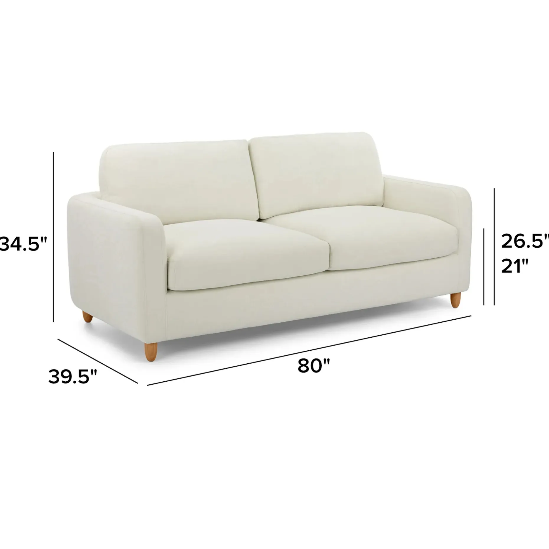 Vati 80" Sofa Bed - Honey Oak and Buckler Ivory