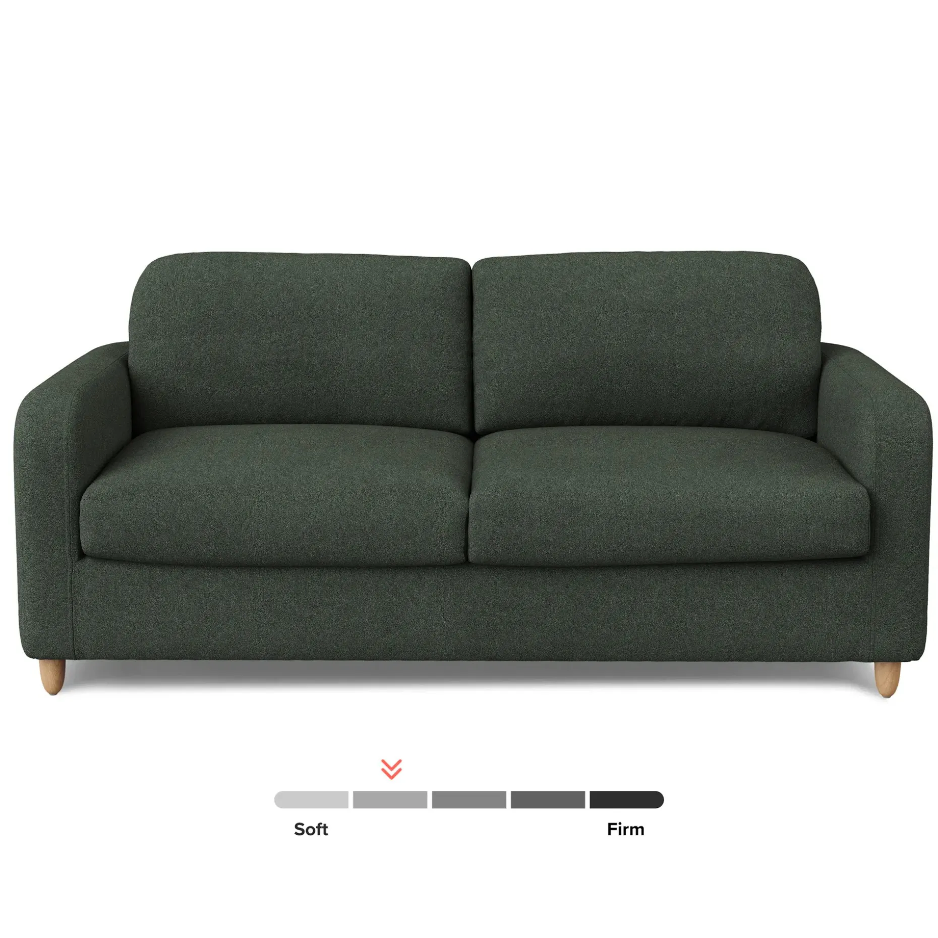 Vati 80" Sofa Bed - Natural Oak and Green Wool Bouclé