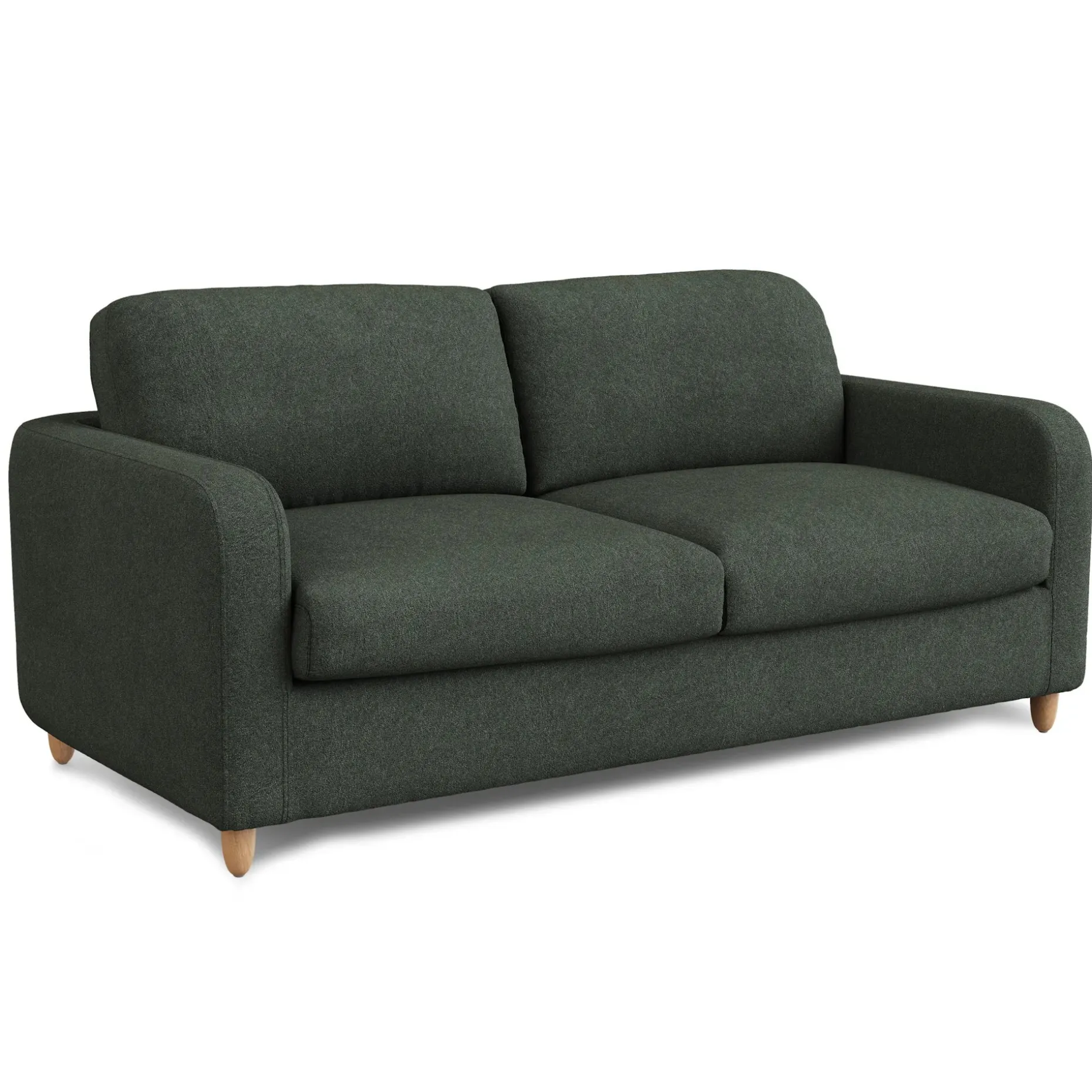 Vati 80" Sofa Bed - Natural Oak and Green Wool Bouclé