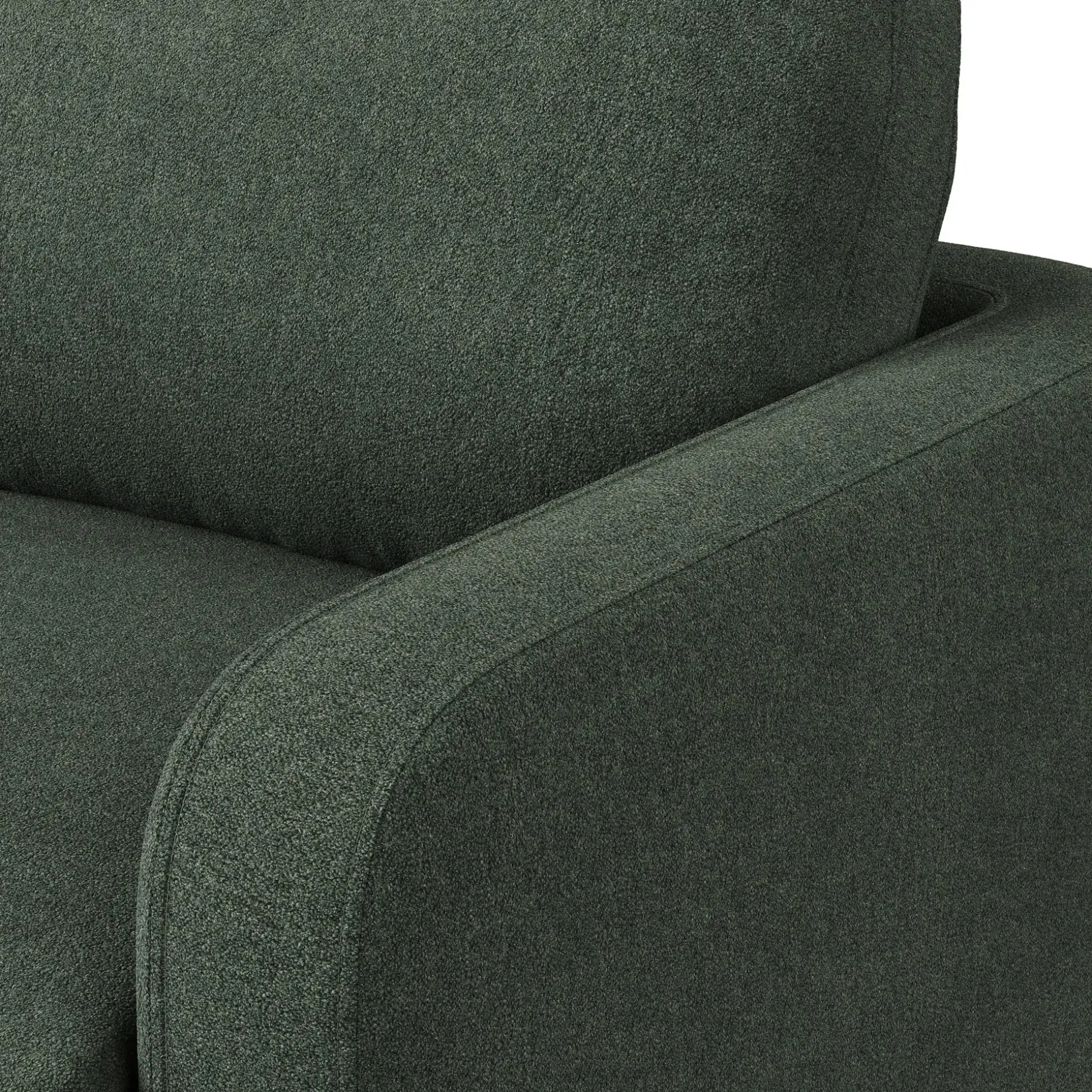 Vati 80" Sofa Bed - Natural Oak and Green Wool Bouclé