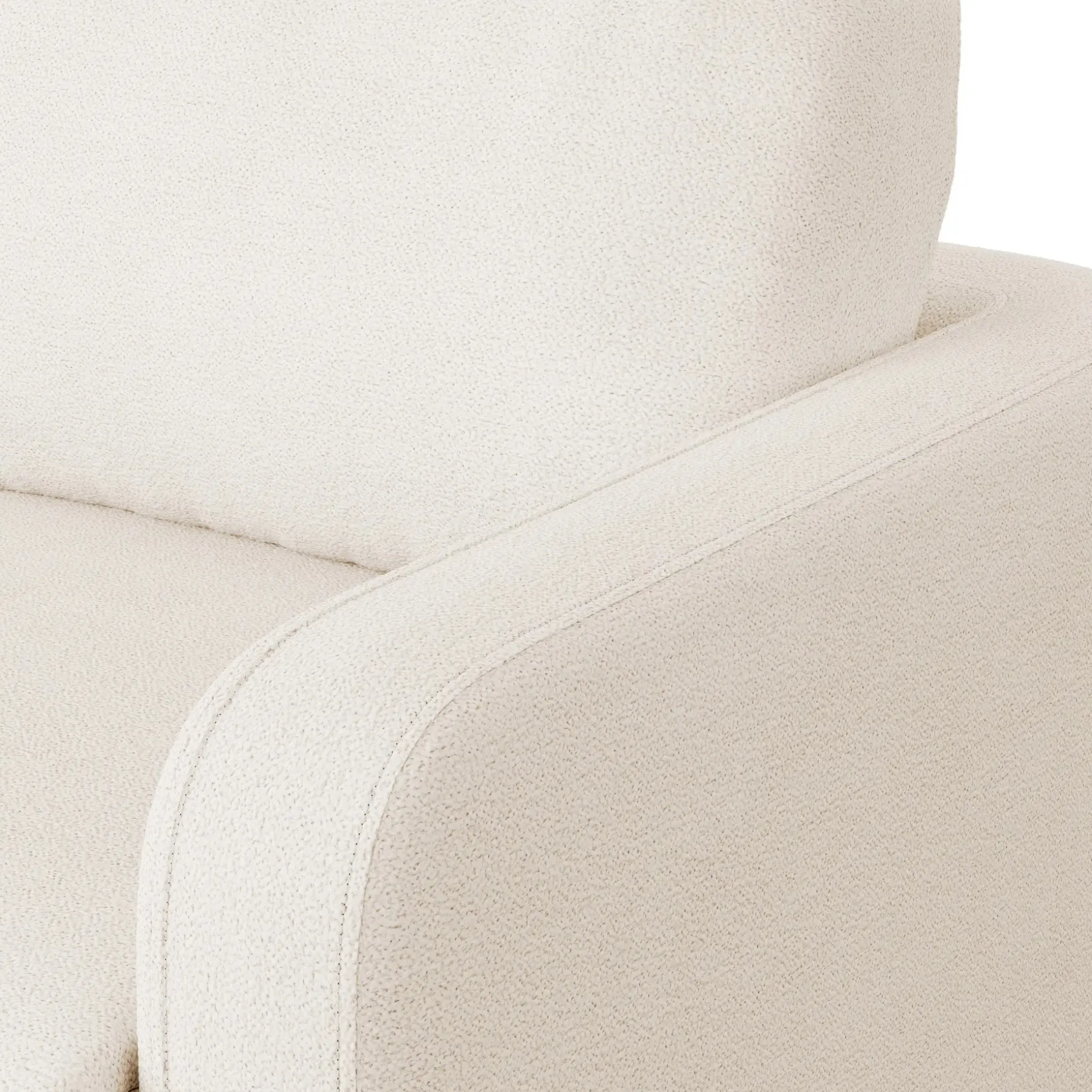 Vati 80" Sofa Bed - Natural Oak and Ivory Wool Bouclé