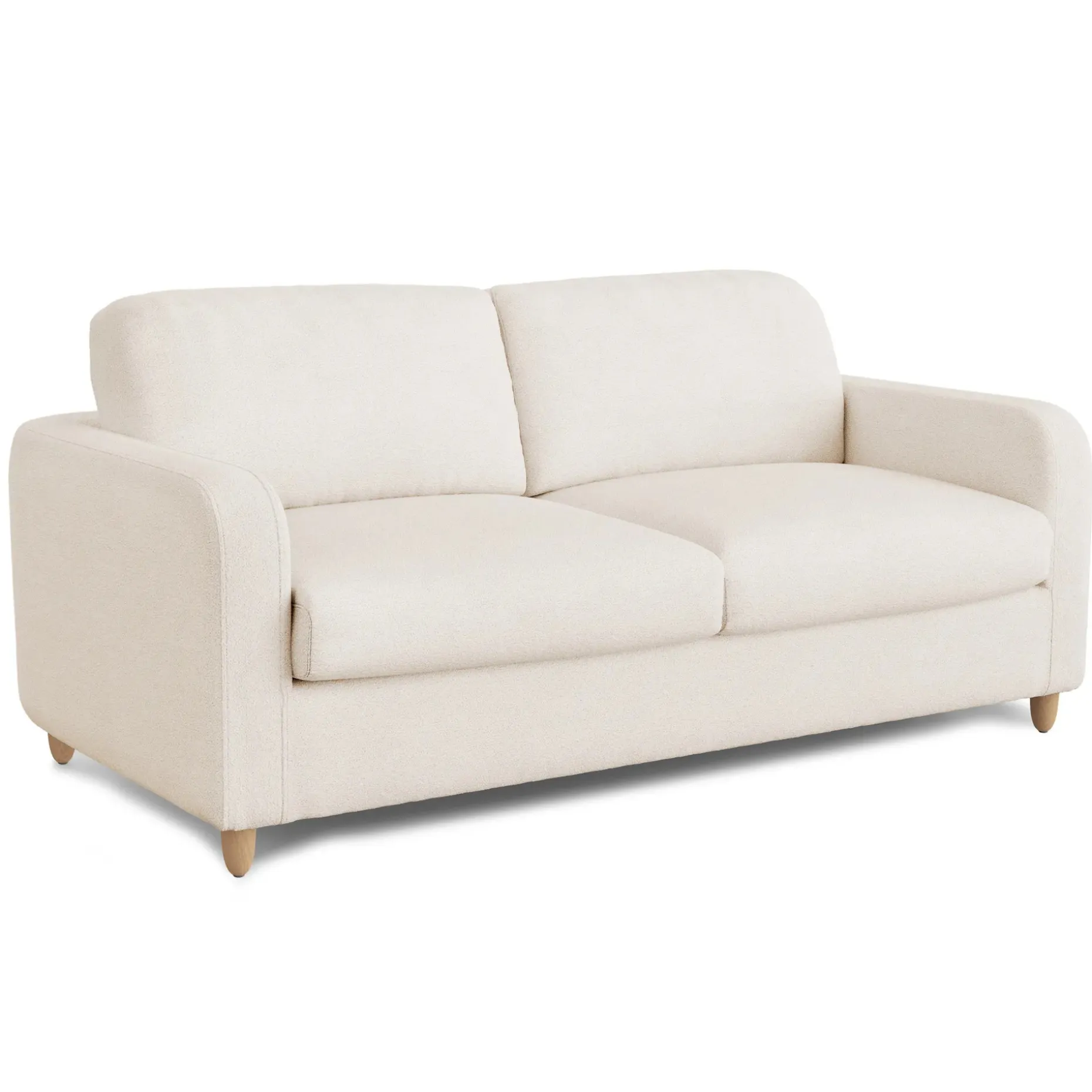 Vati 80" Sofa Bed - Natural Oak and Ivory Wool Bouclé