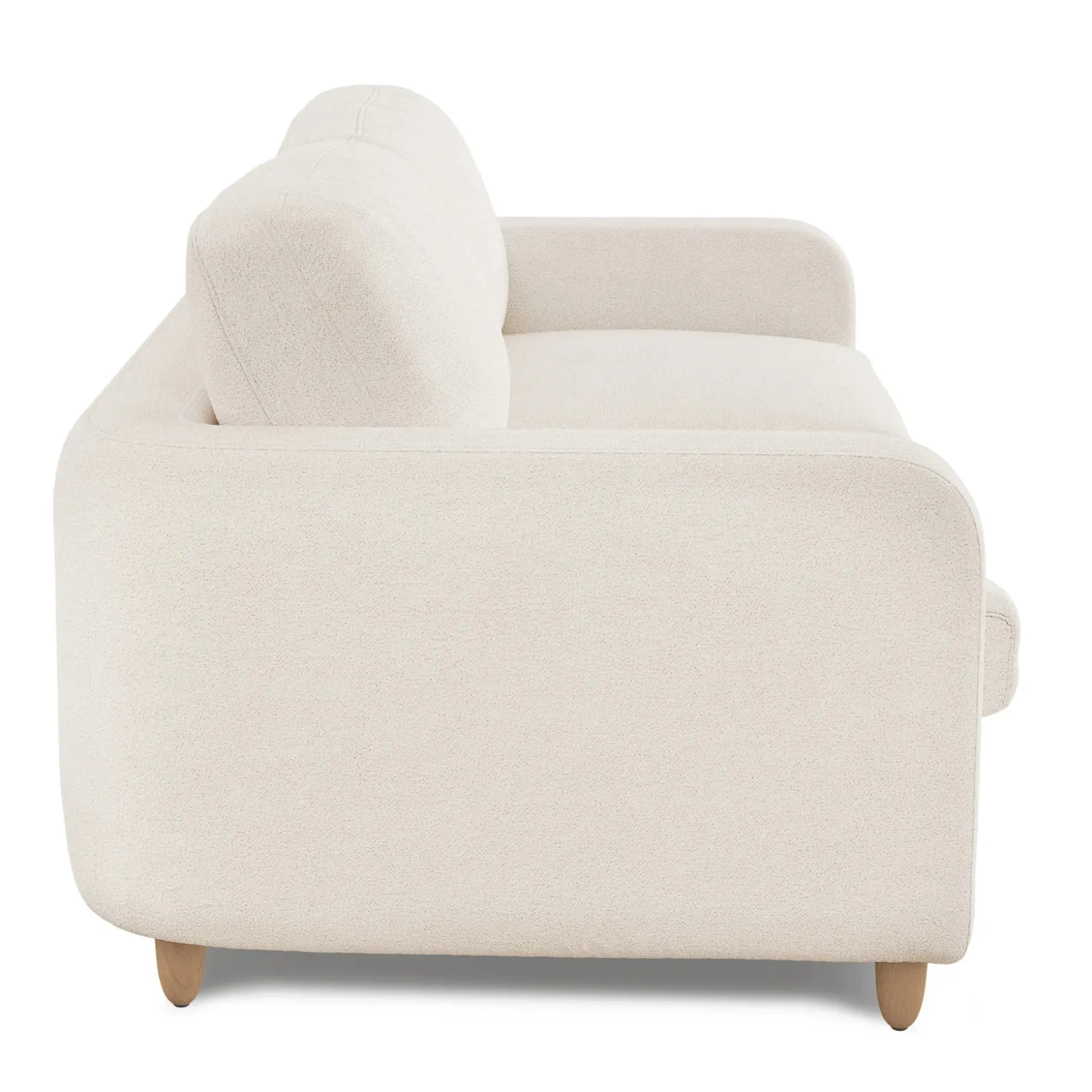 Vati 80" Sofa Bed - Natural Oak and Ivory Wool Bouclé