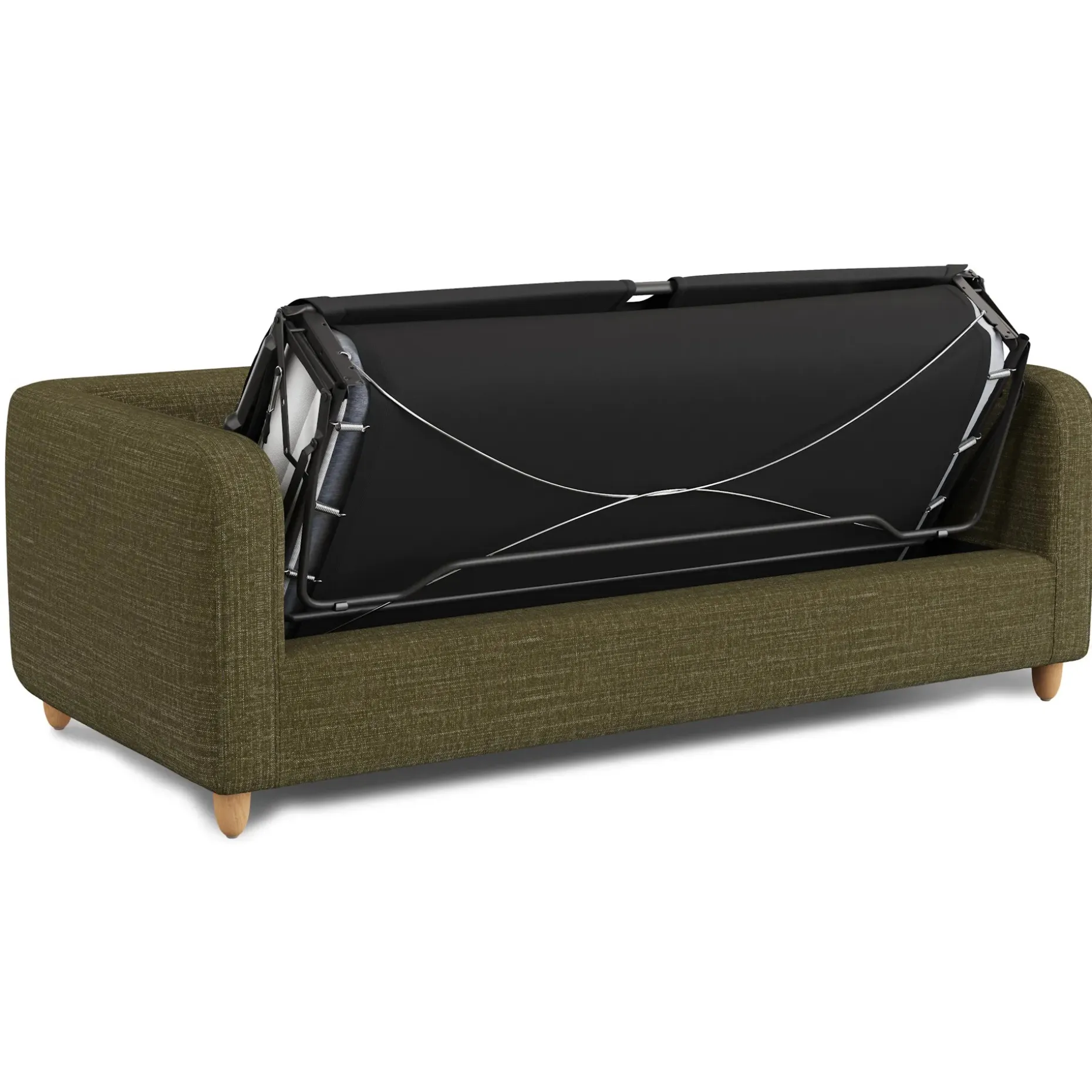 Vati 80" Sofa Bed - Natural Oak and Napa Moss
