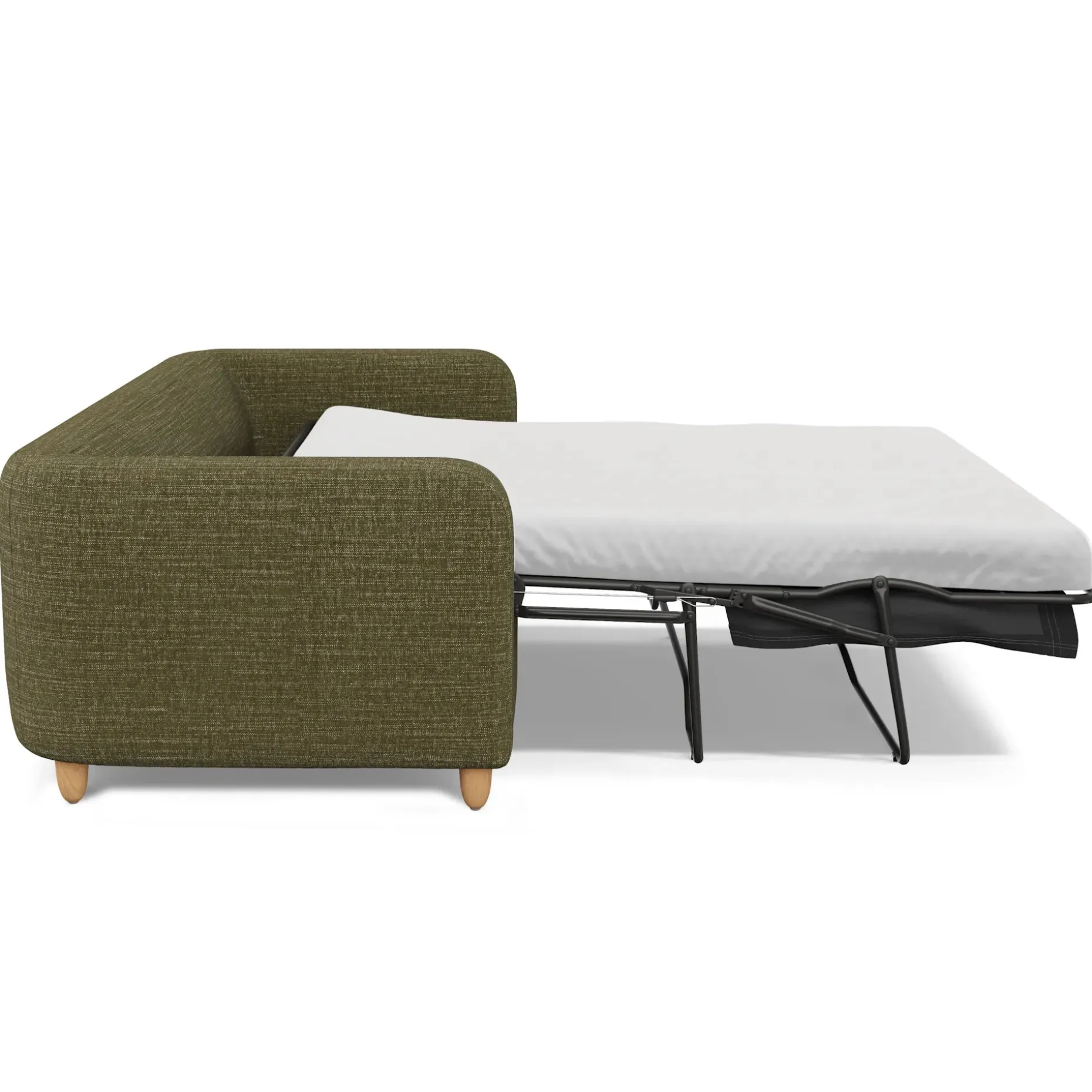 Vati 80" Sofa Bed - Natural Oak and Napa Moss