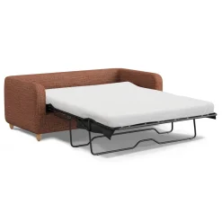 Vati 80" Sofa Bed - Natural Oak and Napa Rust