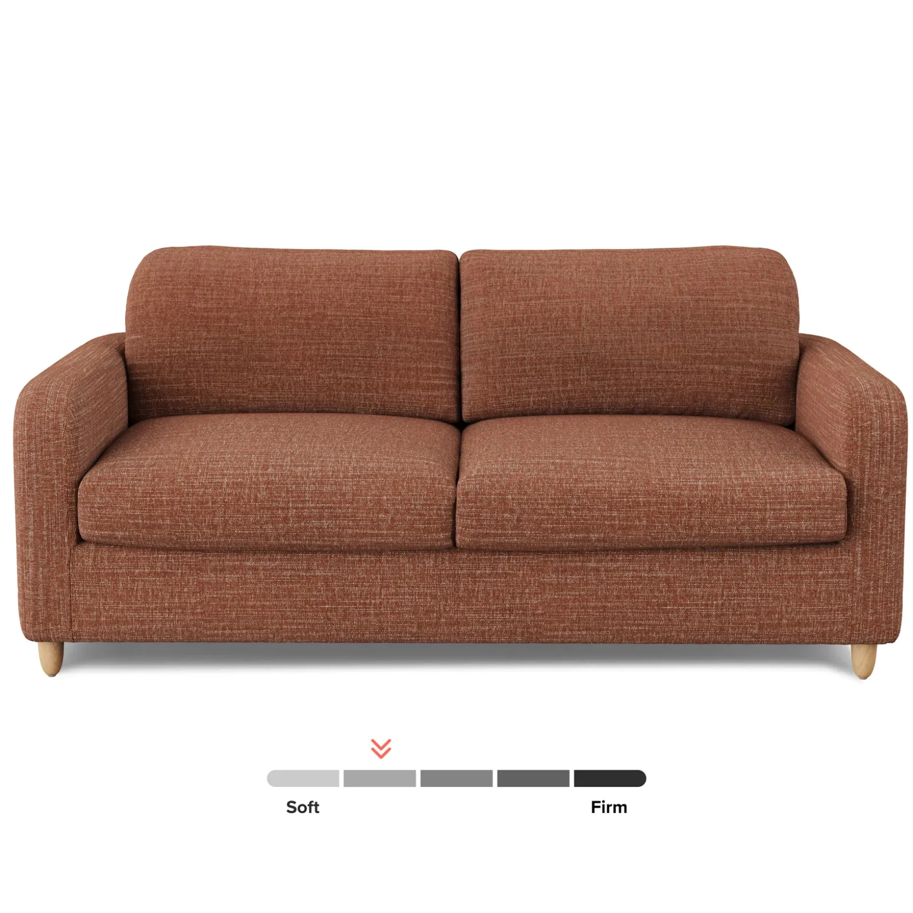 Vati 80" Sofa Bed - Natural Oak and Napa Rust