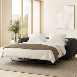 Vati 80" Sofa Bed - Natural Oak and Napa Charcoal