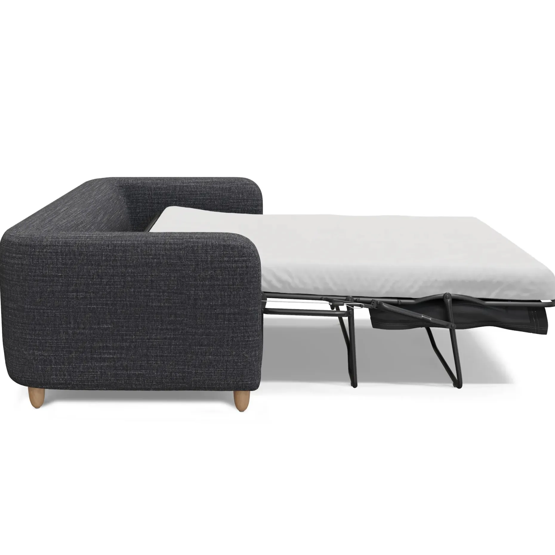 Vati 80" Sofa Bed - Natural Oak and Napa Charcoal