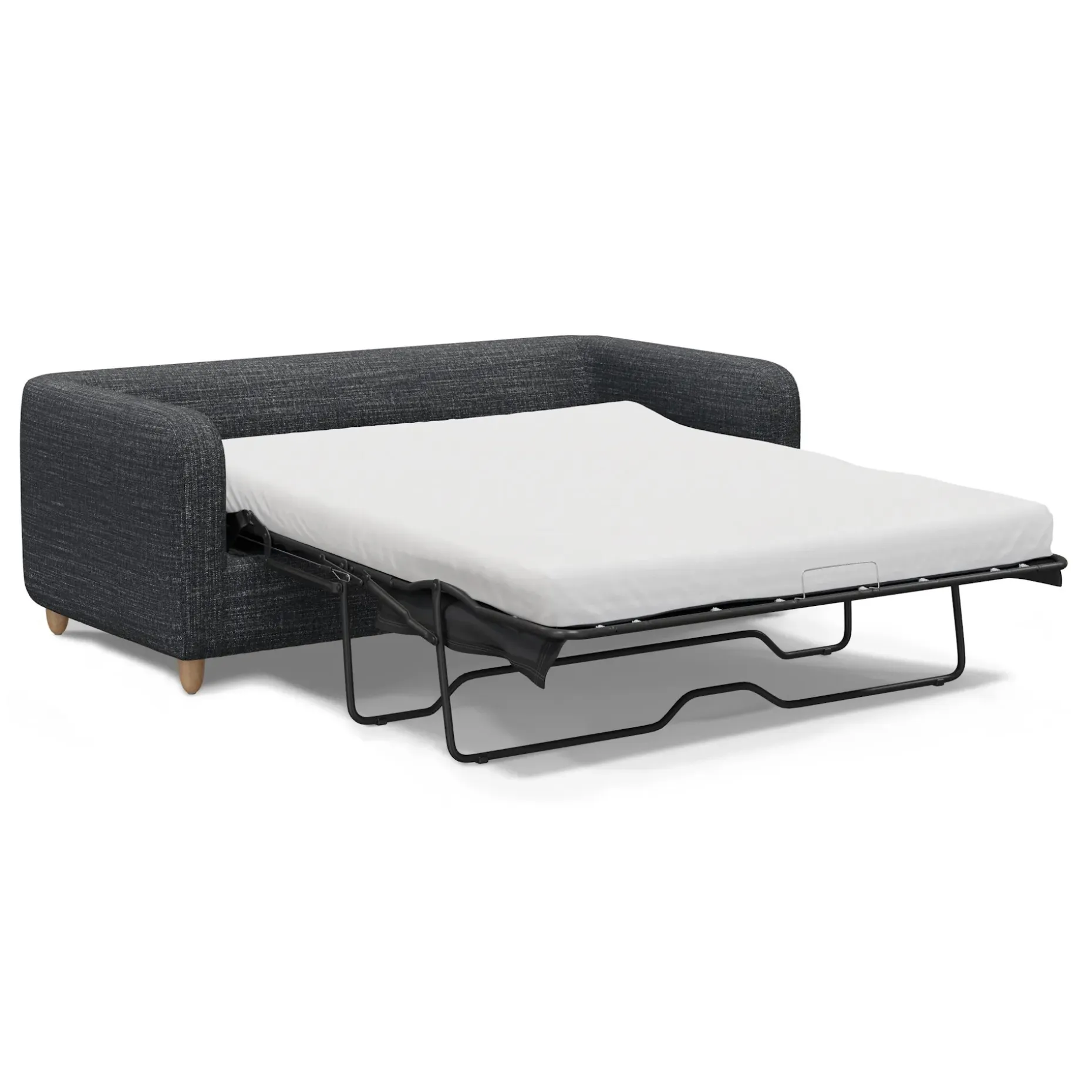 Vati 80" Sofa Bed - Natural Oak and Napa Charcoal