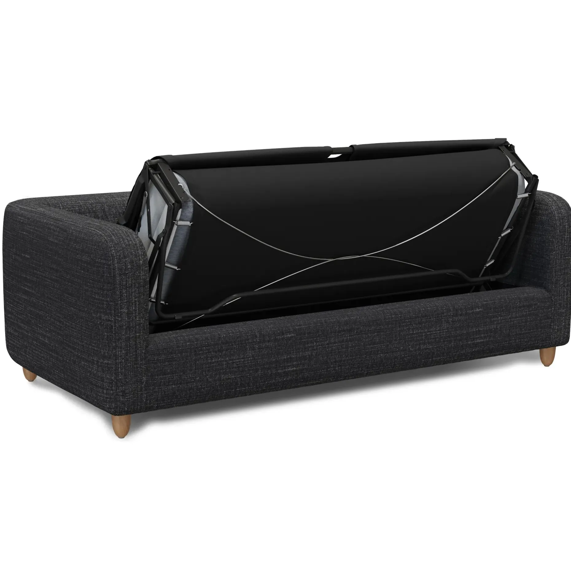 Vati 80" Sofa Bed - Natural Oak and Napa Charcoal