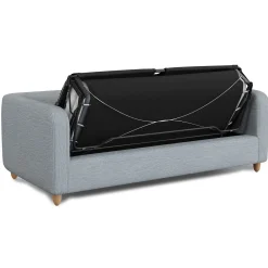 Vati 80" Sofa Bed - Natural Oak and Silver Light Blue