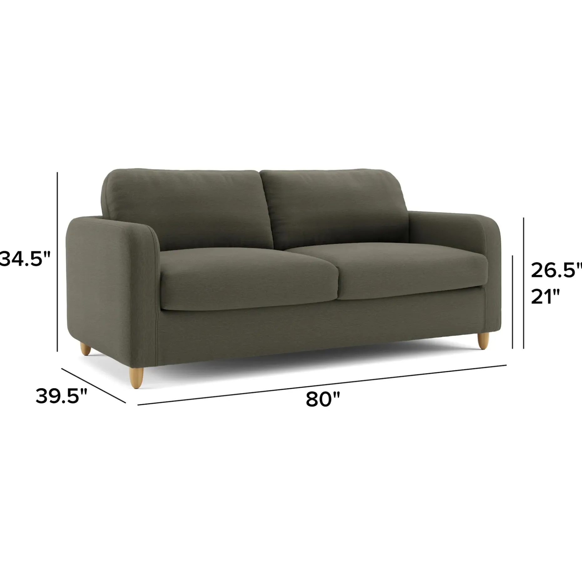 Vati 80" Sofa Bed - Silver Moss