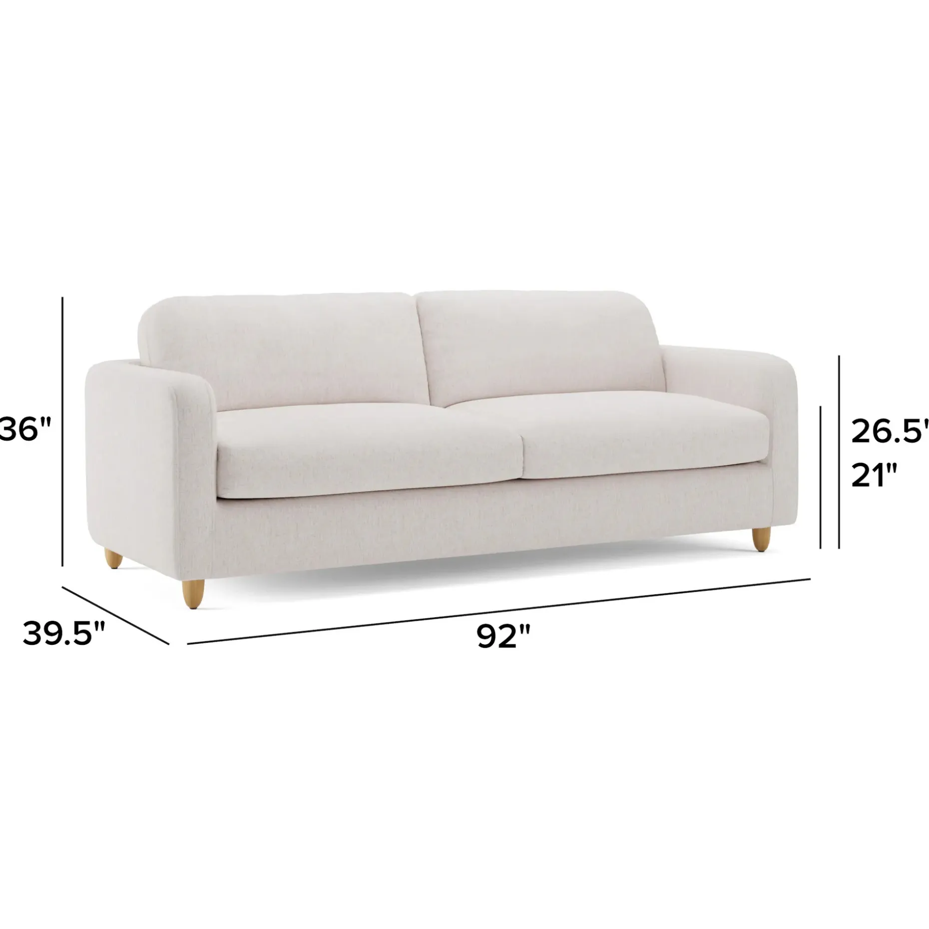 Vati 92" Sofa - Napa White