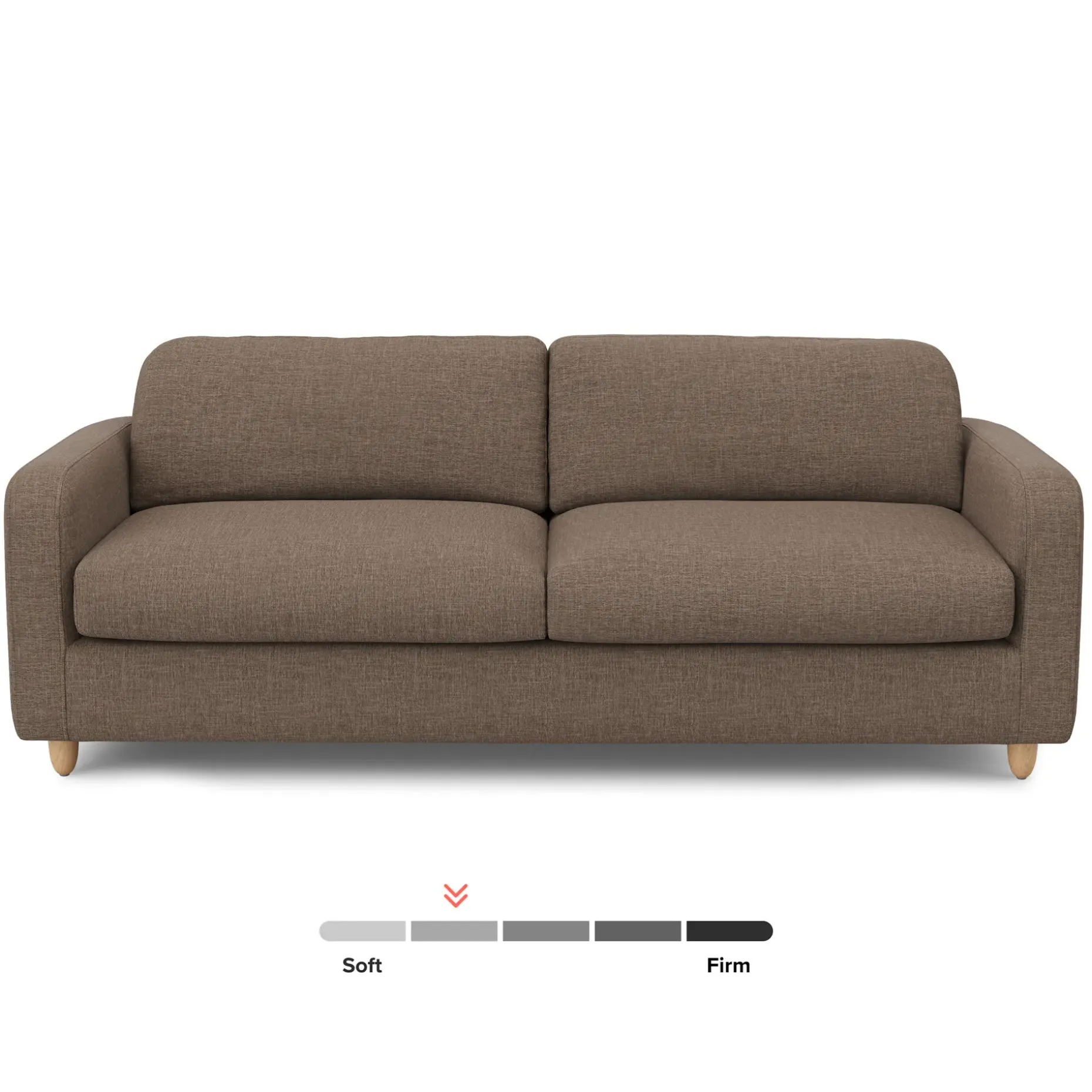 Vati 92" Sofa - Natural Oak and Buckler Brown