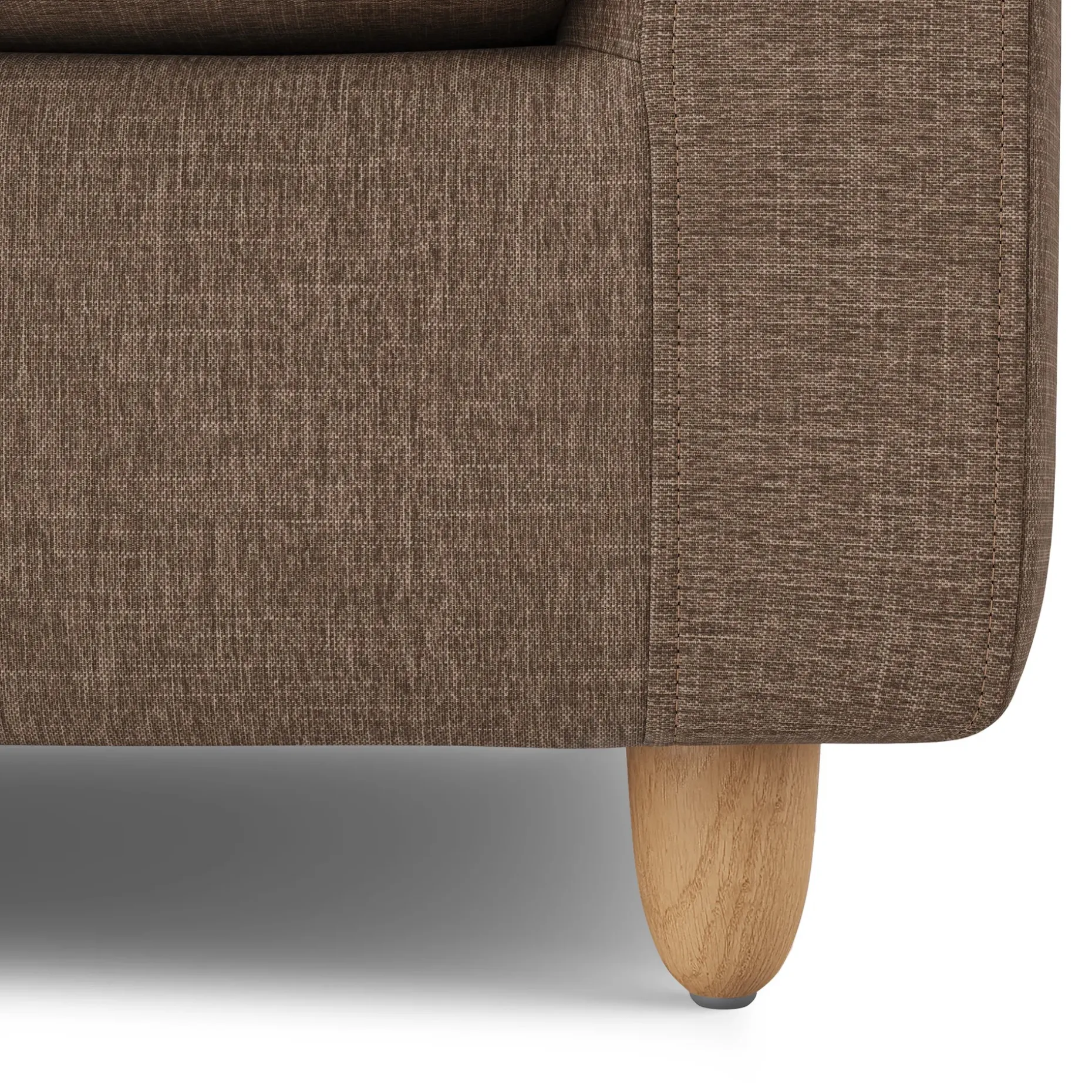 Vati 92" Sofa - Natural Oak and Buckler Brown