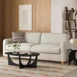 Vati 92" Sofa - Natural Oak and Buckler Ivory