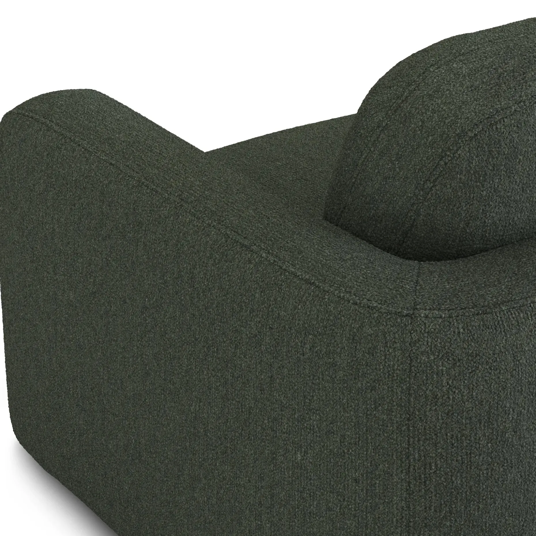 Vati 92" Sofa - Natural Oak and Green Wool Bouclé