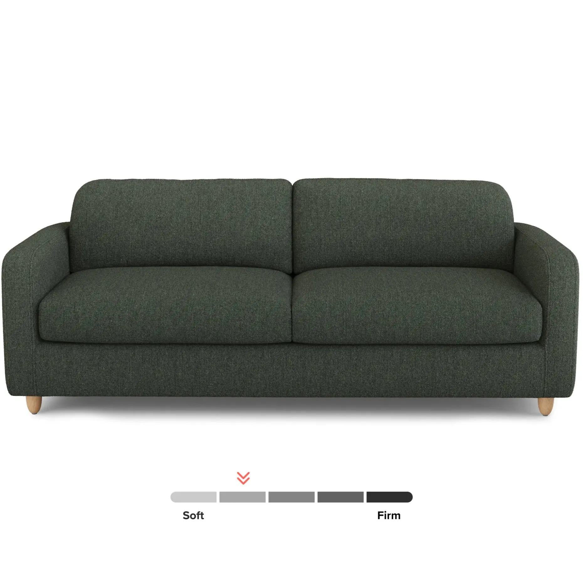 Vati 92" Sofa - Natural Oak and Green Wool Bouclé