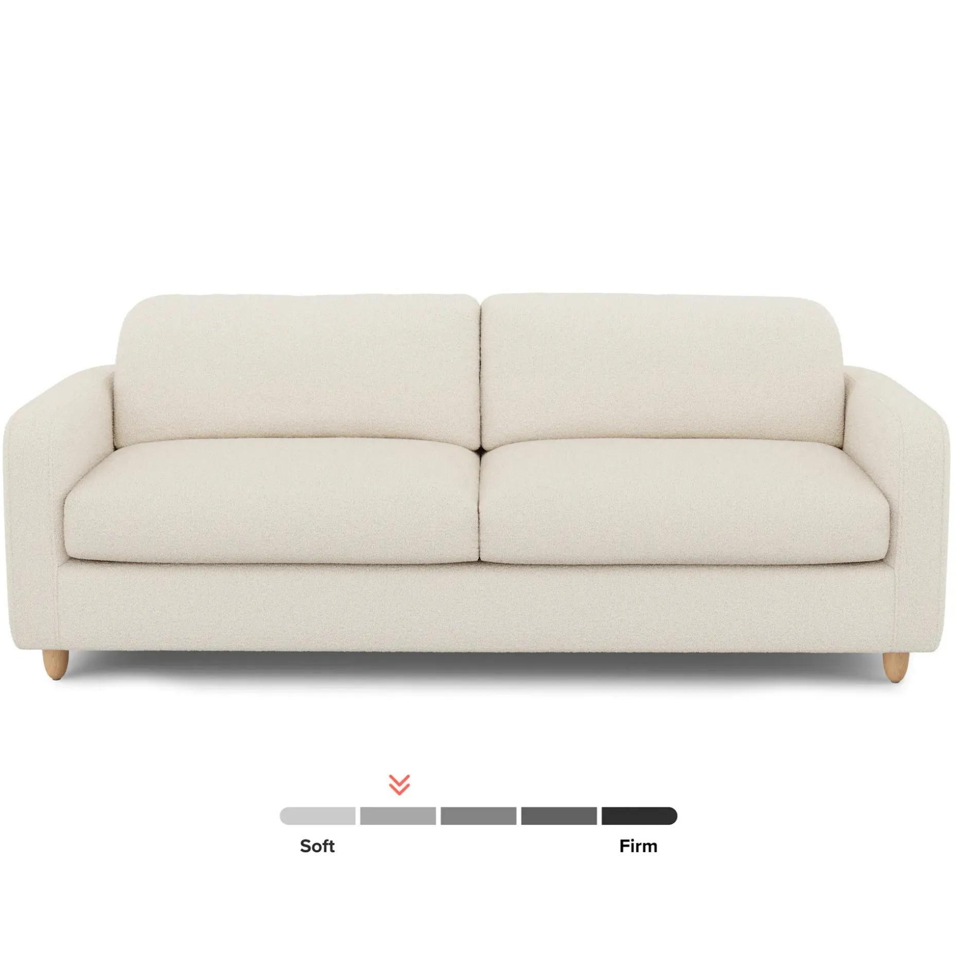 Vati 92" Sofa - Natural Oak and Ivory Wool Bouclé
